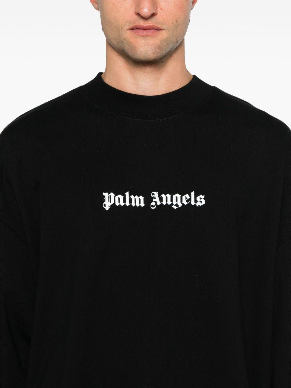 Logo-print sweatshirt<BR/><BR/><BR/> PMBA080C99FLE001 1001 PALM ANGELS 