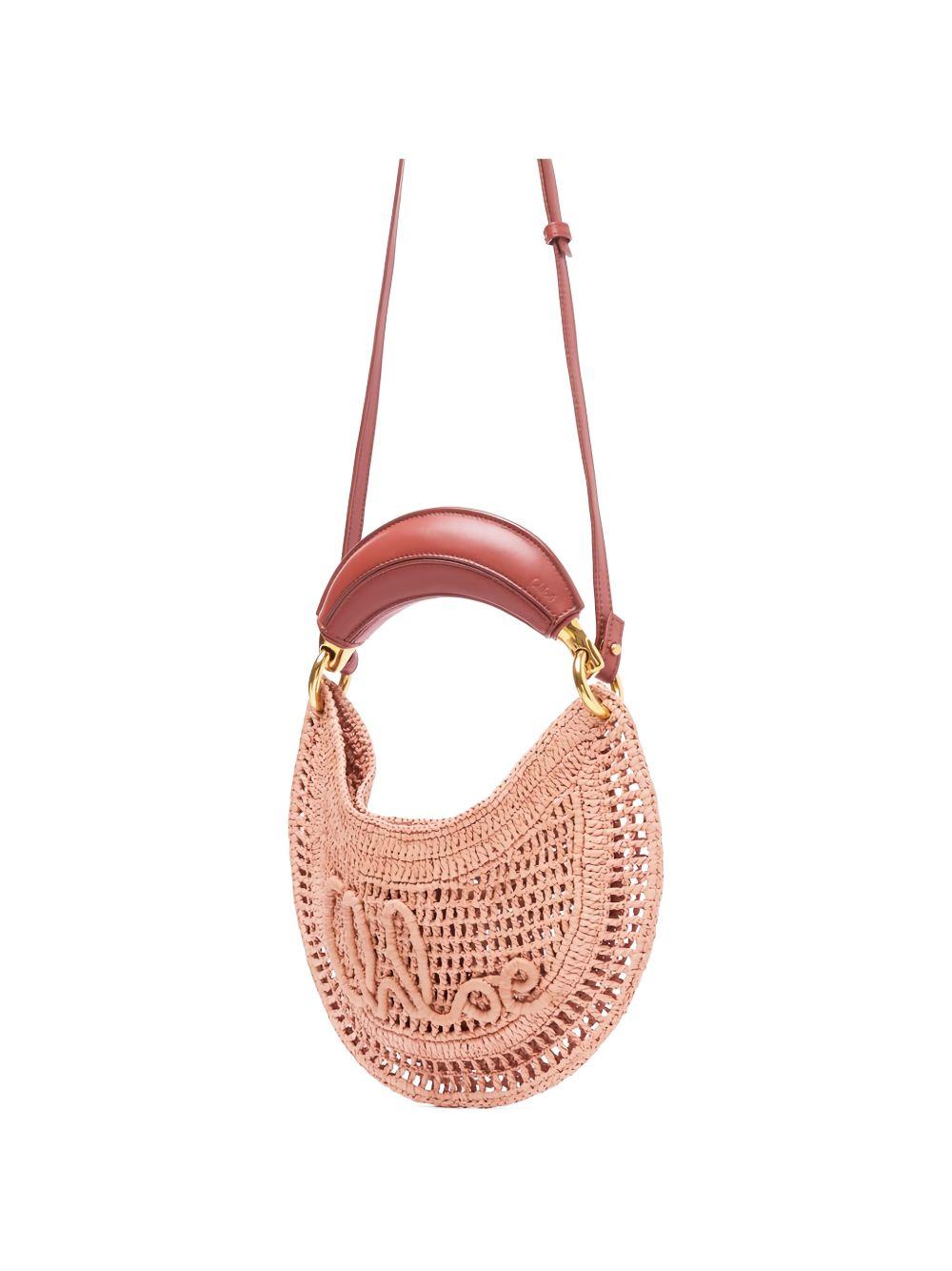Summer Banana mini hobo bag with raffia shoulder strap CH26UP782P08 24M CHLOÉ 