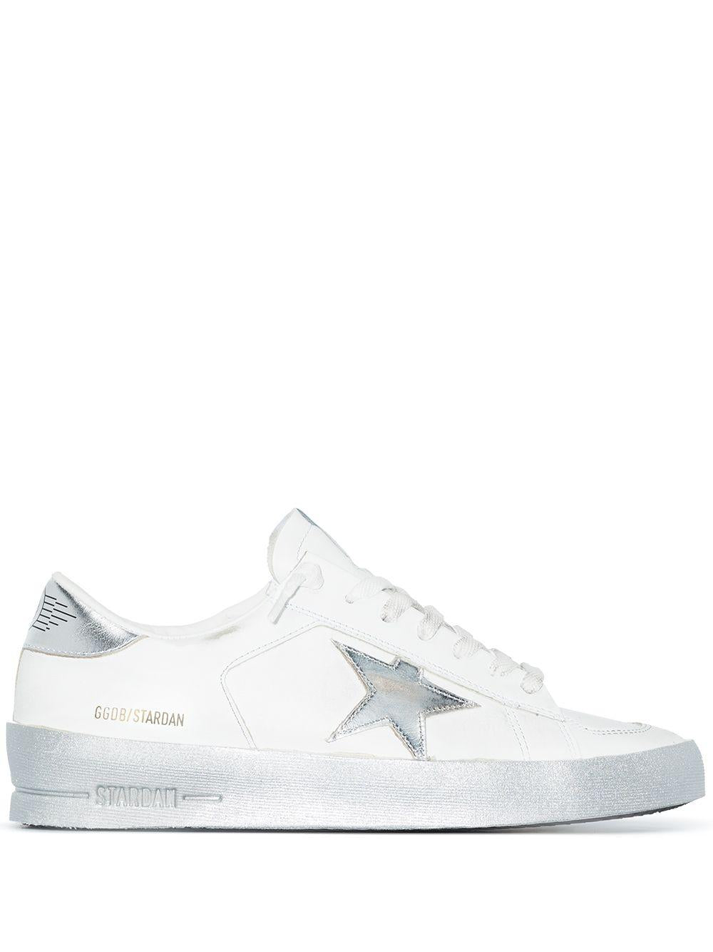 Stardan sneakers with silver metallic leather star and heel tab GWF00128 F00218780185 GOLDEN GOOSE 