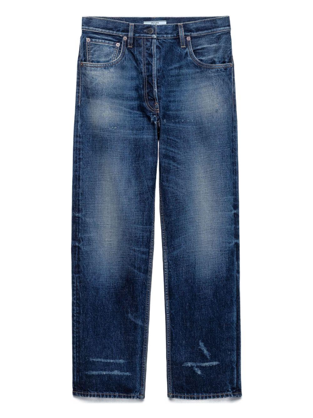 Five-pocket washed denim jeans GFP5361631 S-OOOF0008 PRADA 