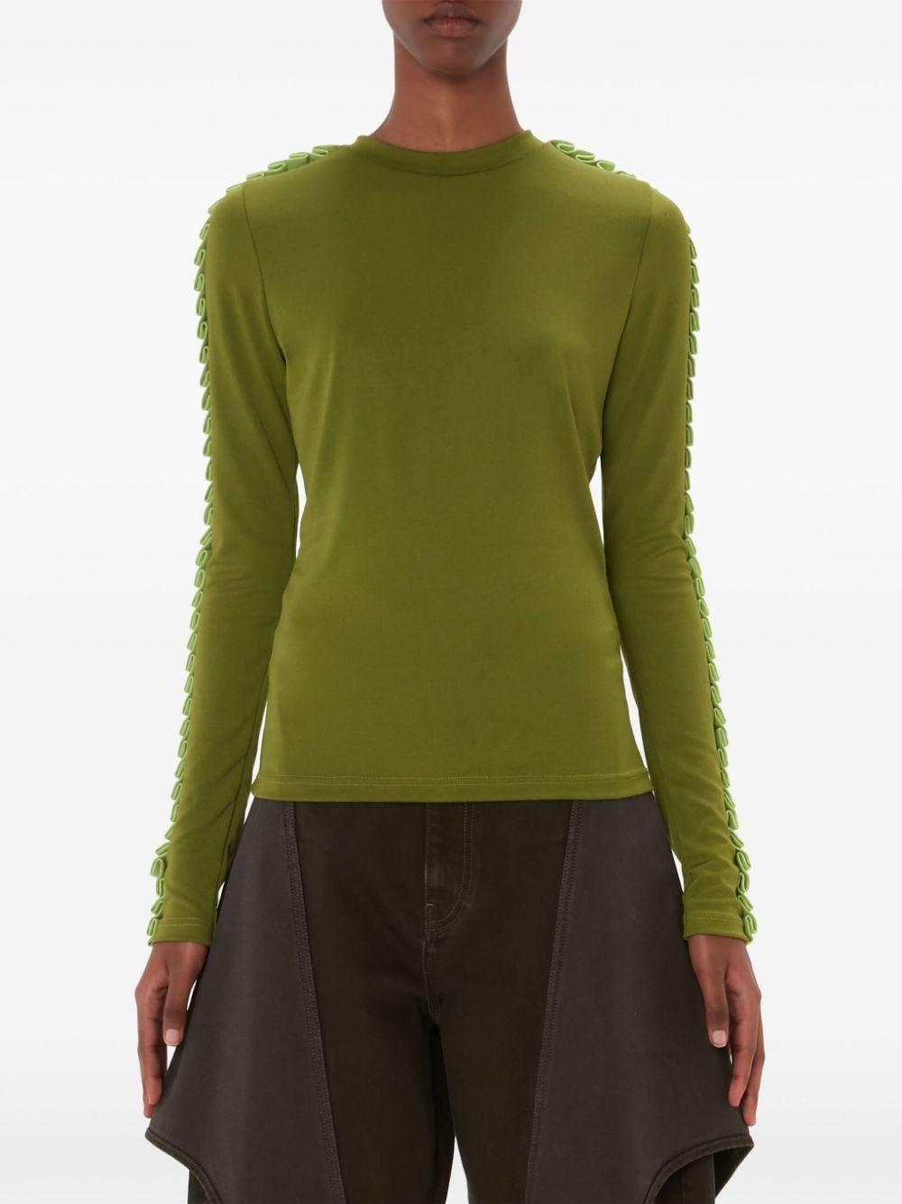 Pleated-trim long-sleeve top<BR/><BR/><BR/> JO0243 PG1661500 JW ANDERSON 