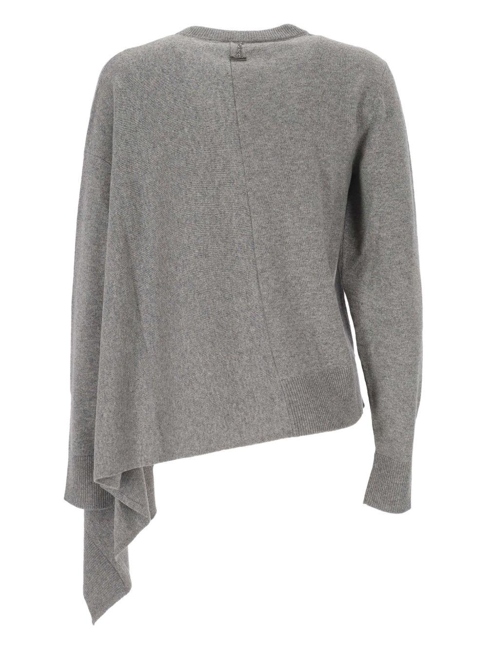 Asymmetrical Cashmere Crew Neck Sweater Knitwear 839874 Q1BEU1020 ALEXANDER MCQUEEN 