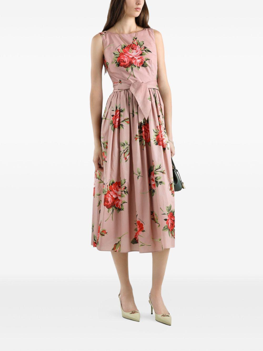 Rose bouquet-print cotton dress F612PT HS5UTHF5ZN DOLCE & GABBANA 