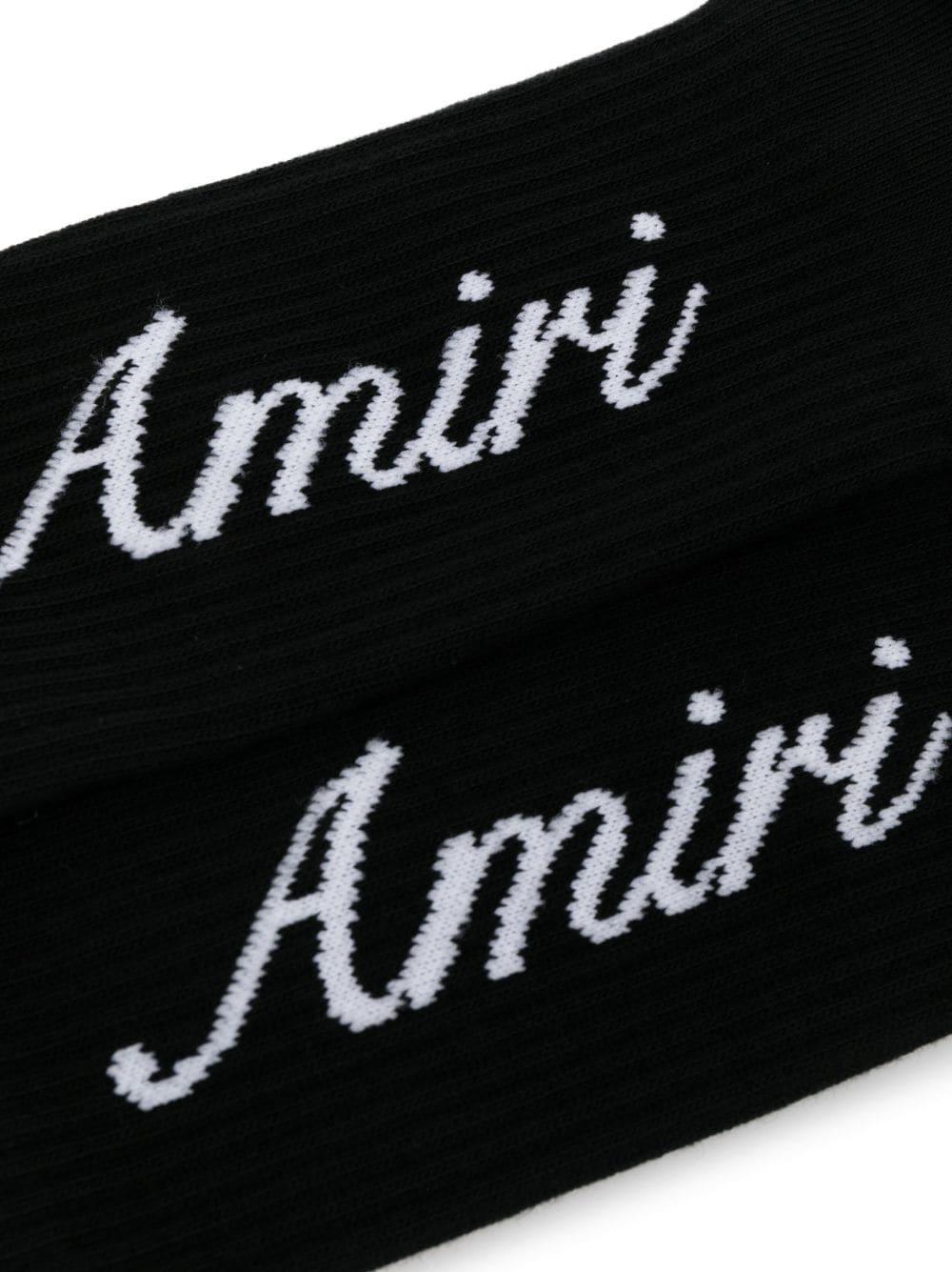 Intarsia-knitted logo socks PF23MHR001 001 AMIRI 