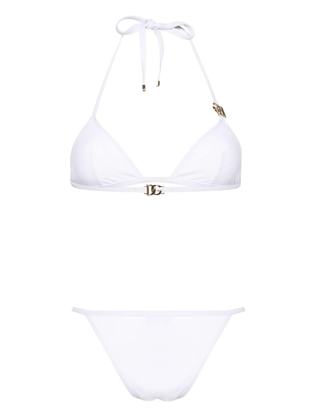 Logo-plaque triangle-cup bikini<BR/><BR/><BR/> O8B76J ONO12W0800 DOLCE & GABBANA 