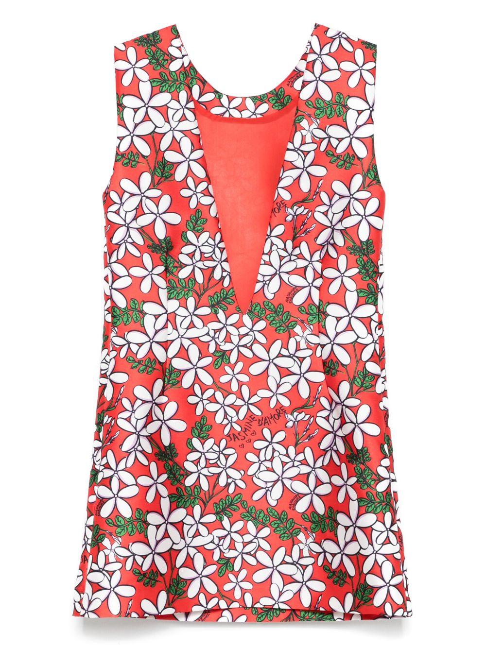 Short Dress with Daisy Print AE-D67-DU REDJAS ALESSANDRO ENRIQUEZ 