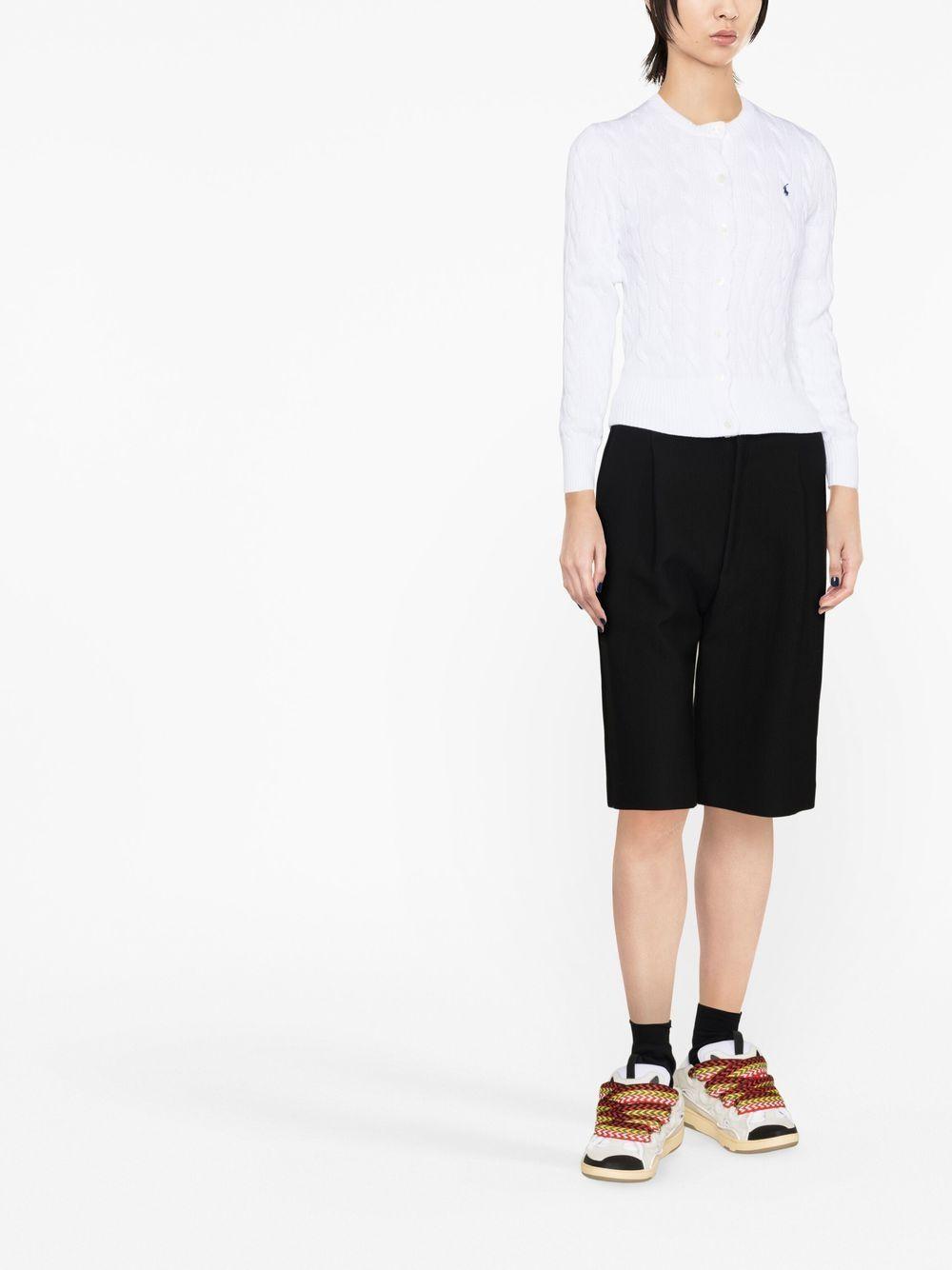 Polo Pony cable-knit cardigan<BR/><BR/><BR/> 211891643001 WHITE POLO RALPH LAUREN 