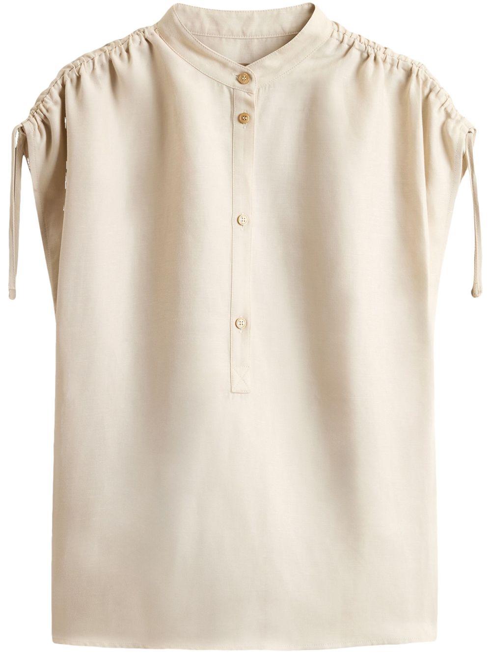 Shirt with gathers on sleeves CFWWSI0215FRUT3043 8867 WOOLRICH 