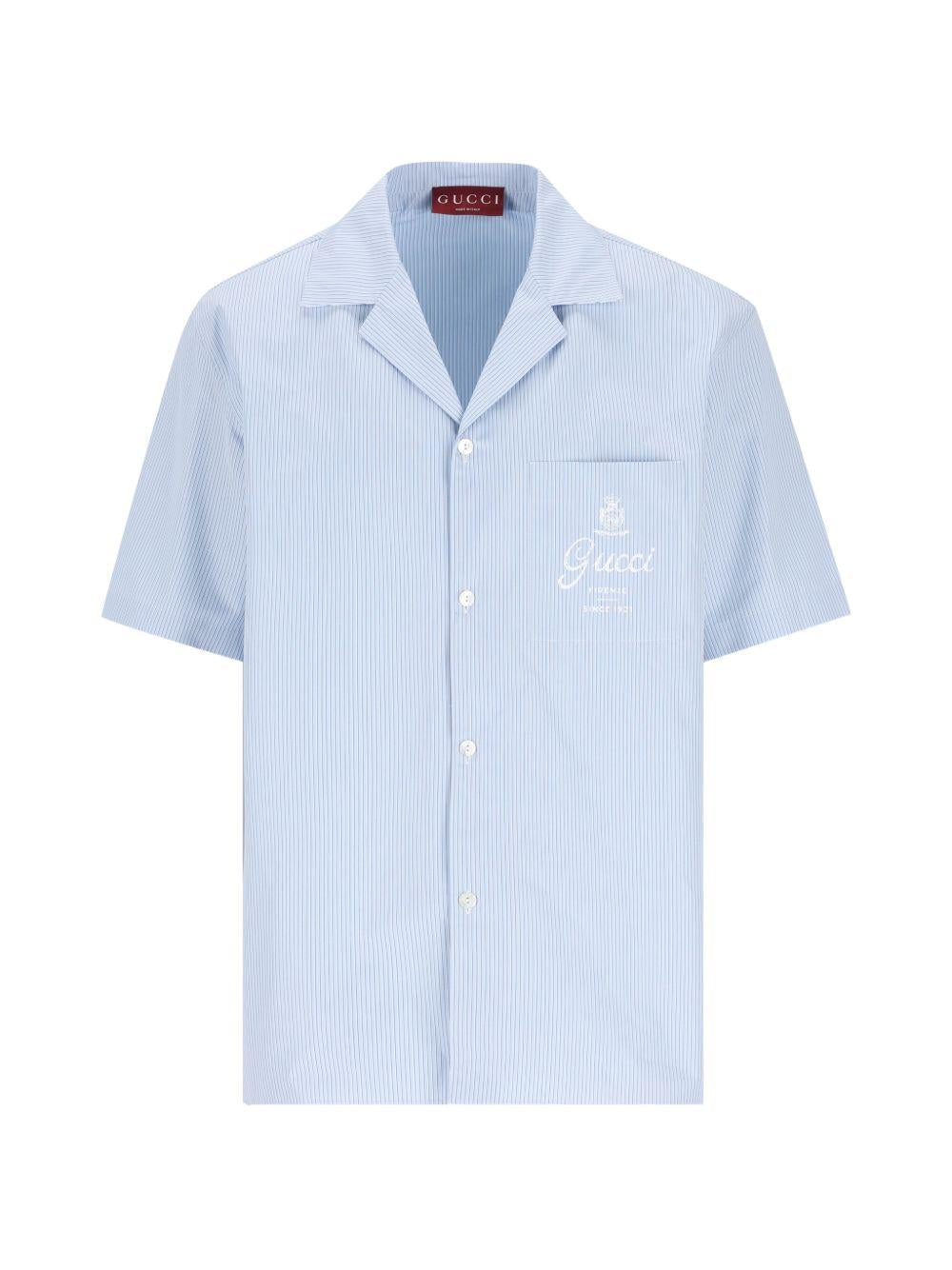 Thin striped cotton poplin bowling shirt 794907 ZAJWW4061 GUCCI 