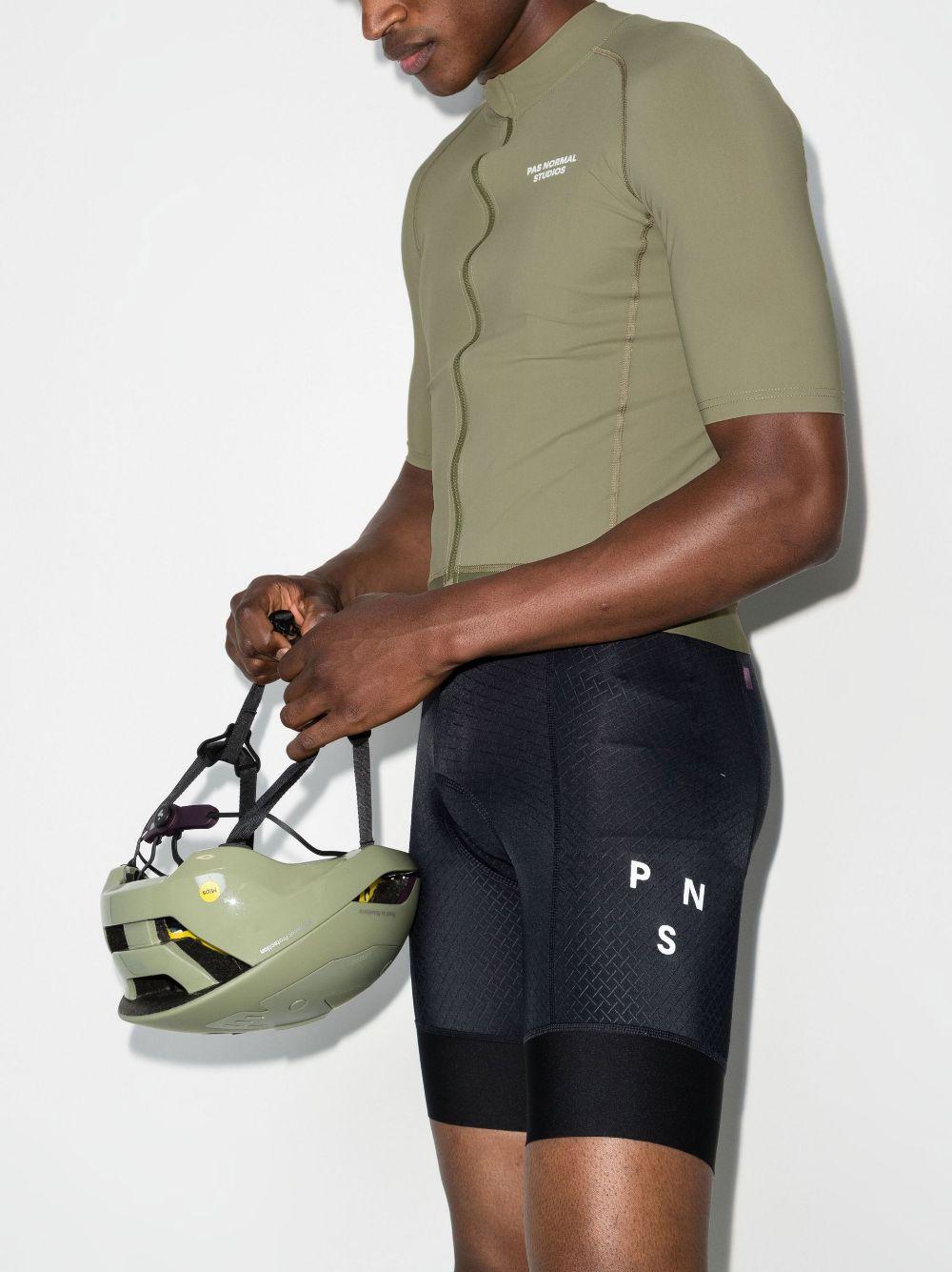 Logo-print zipped jersey top MJ0215H OLIVE PAS NORMAL STUDIOS 