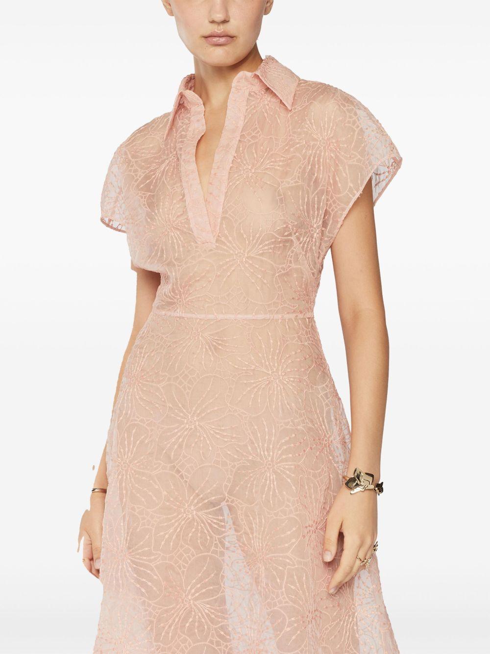 Floral-embroidery midi dress<BR/><BR/><BR/> 78AAO42E NR006465 GENNY 