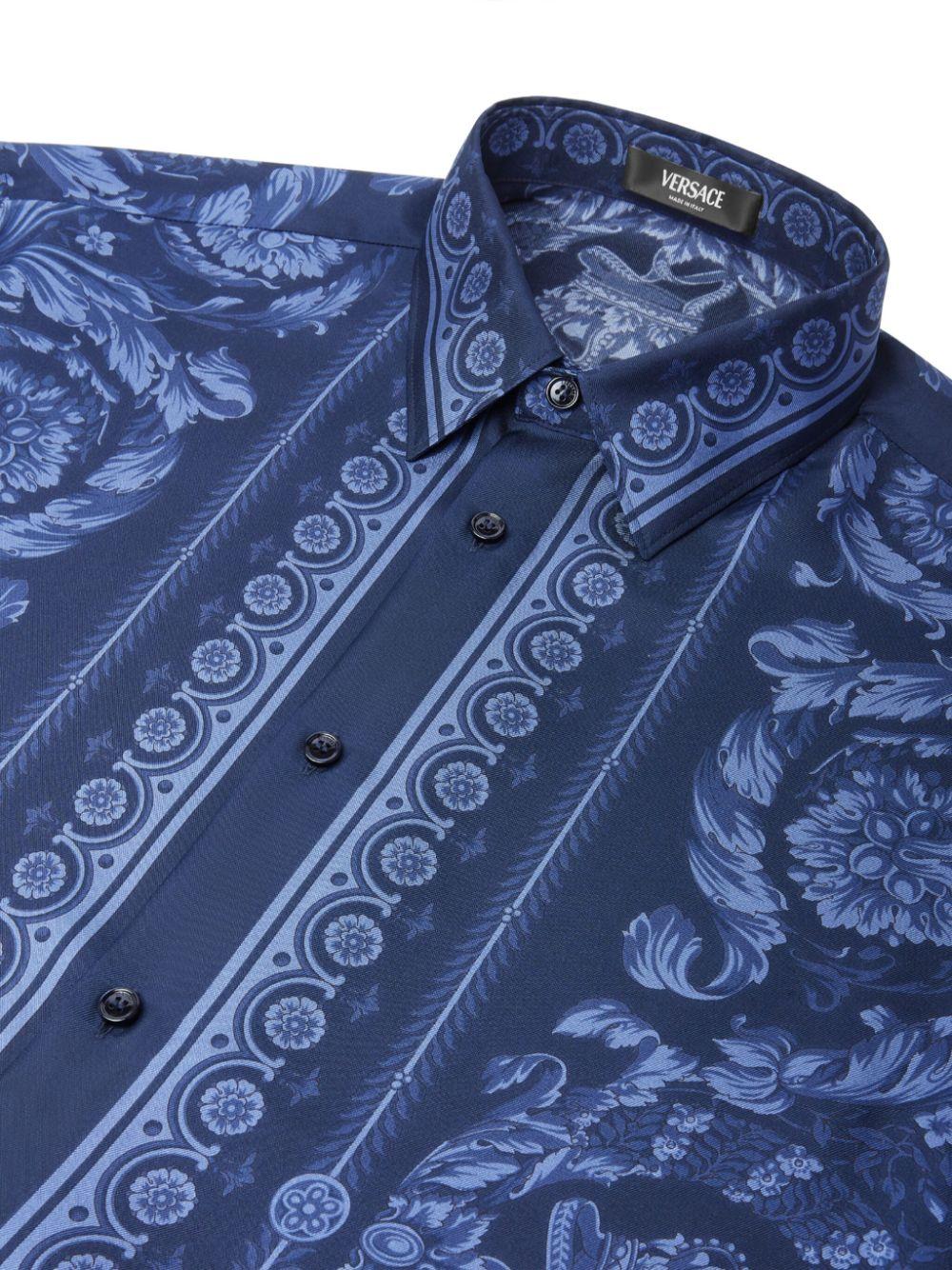 Barocco-print silk shirt<BR/><BR/><BR/> 1008573 1A097835U960 VERSACE 