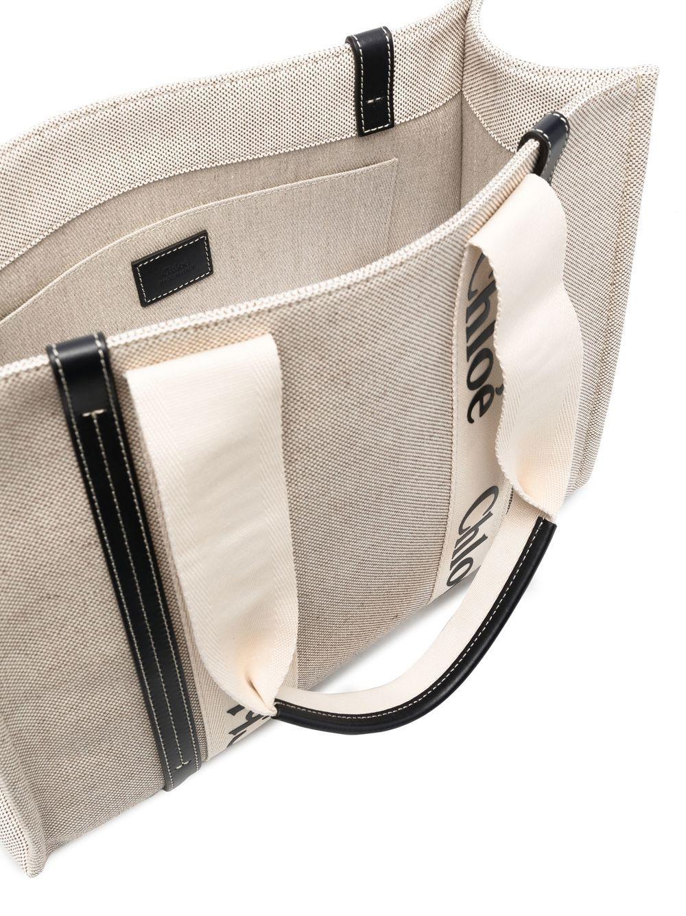 Woody medium linen tote bag CHC22AS383I26 91J CHLOÉ 
