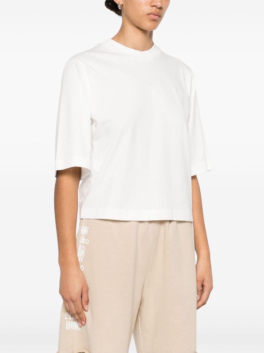 Embroidered-logo T-shirt<BR/><BR/> 104604 A2F8Z05 PINKO 