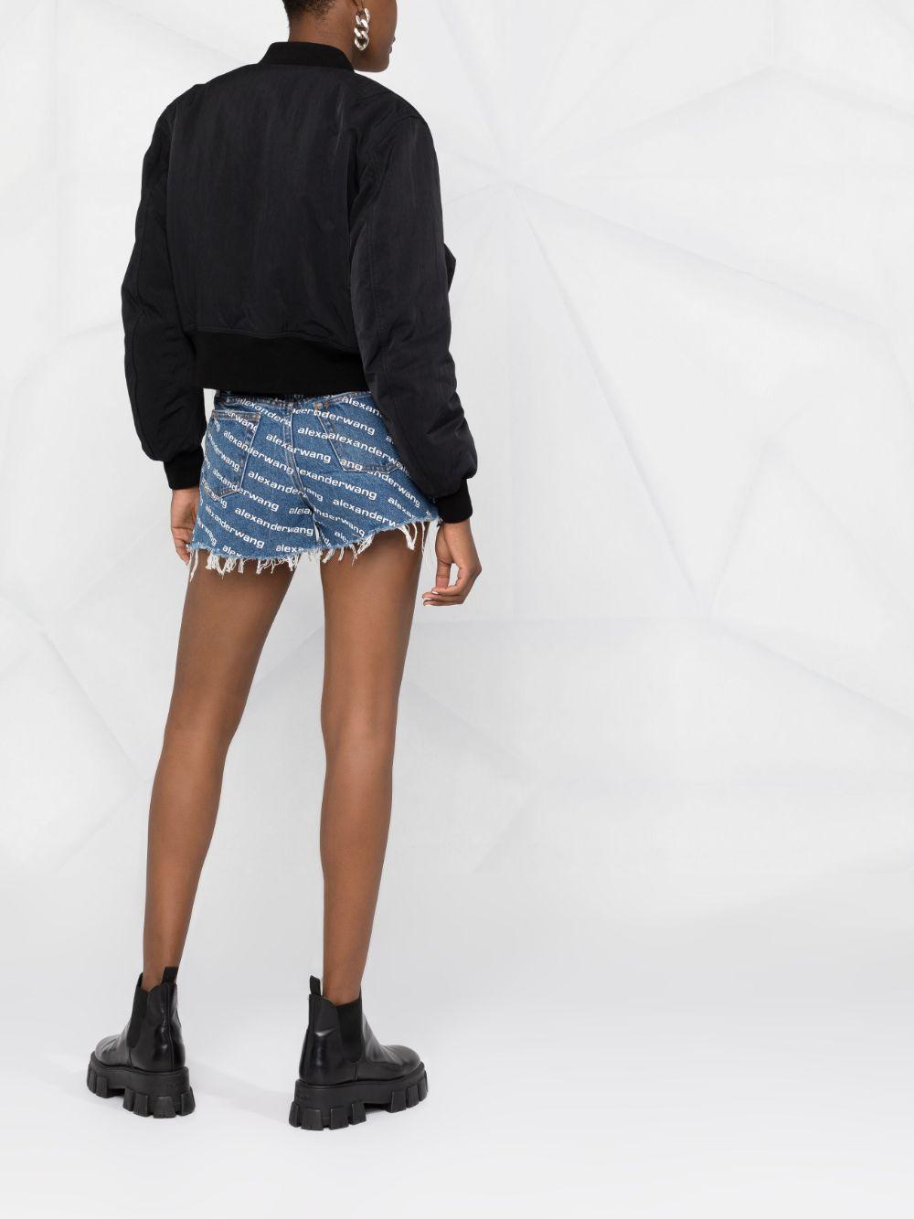 Logo-print denim shorts<BR/><BR/><BR/> 4DC1214897 460 ALEXANDER WANG 