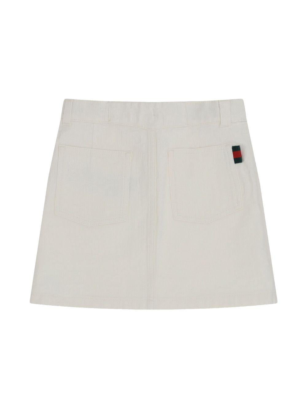 GG denim skirt with Web detail 808297 XDC569692 GUCCI KIDS 