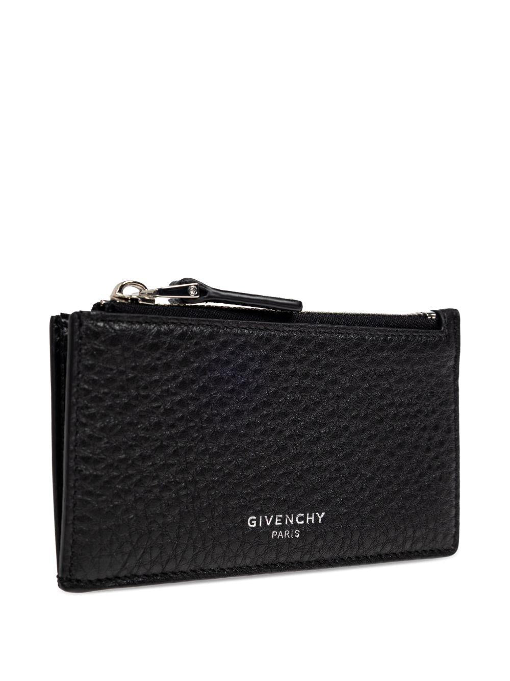 Zipped card holder in grained leather BK60DNK213 001 GIVENCHY 