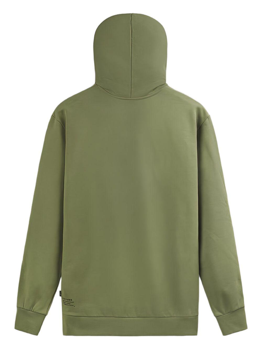Olive hooded sweatshirt with embossed print MSW421 GREEN SPRAY PICTURE 