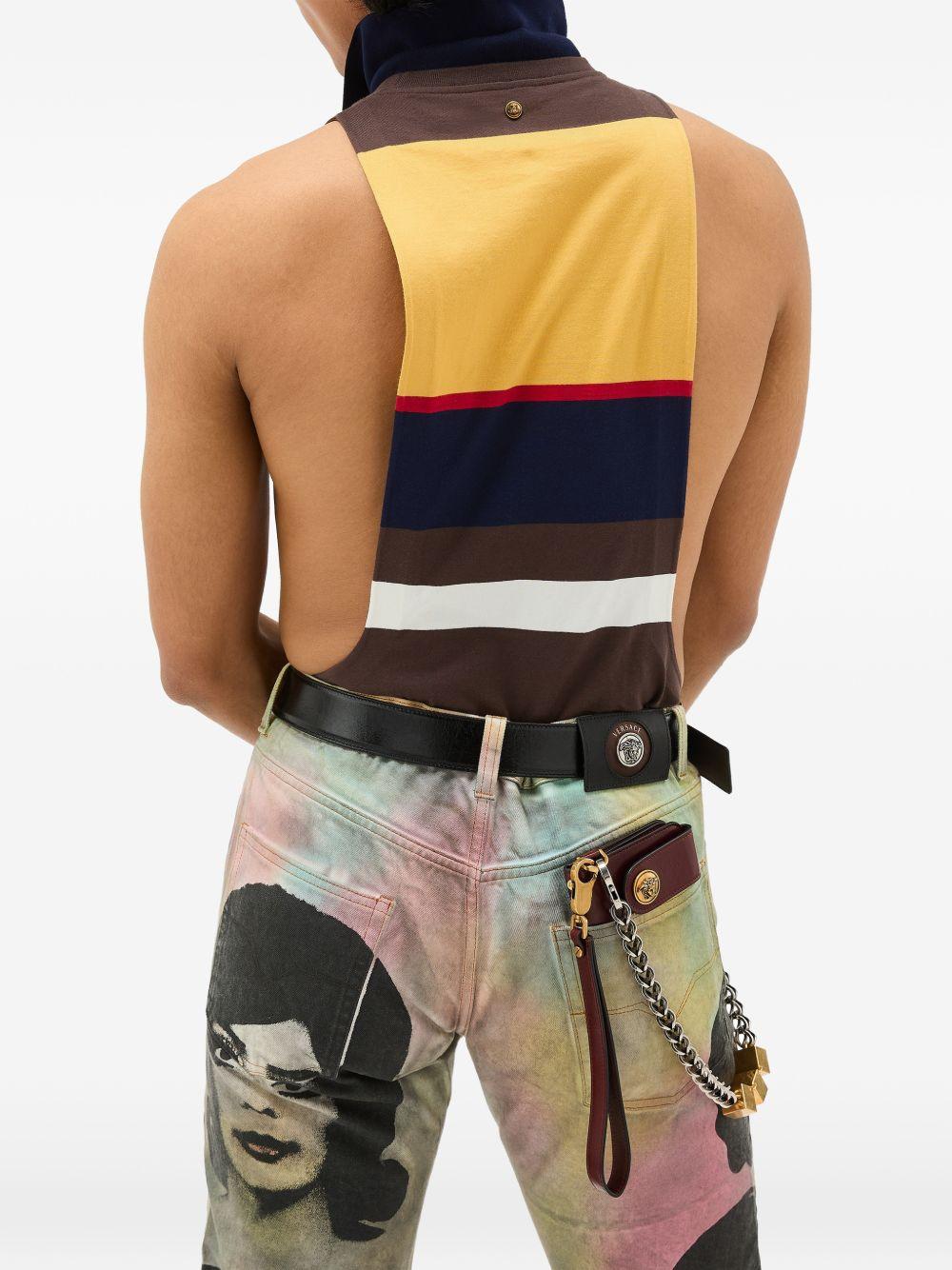Striped Cotton-Jersey Tank Top 1024577 1A178906Y520 VERSACE 