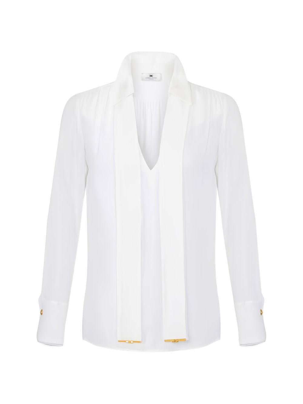 Viscose georgette shirt with sash CA14661E2 360 ELISABETTA FRANCHI 