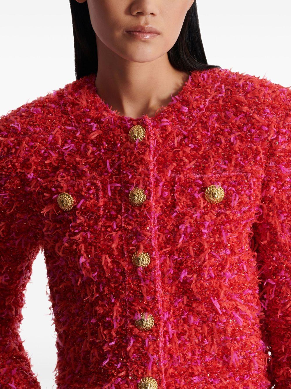 Cropped tweed jacket<BR/><BR/><BR/> EF1SK248KB19 MCW BALMAIN 