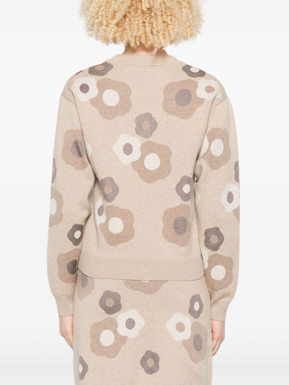 'Hana Dots' embroidered cardigan in mixed cotton wool FF62CA7023CR 11BEIGE KENZO 