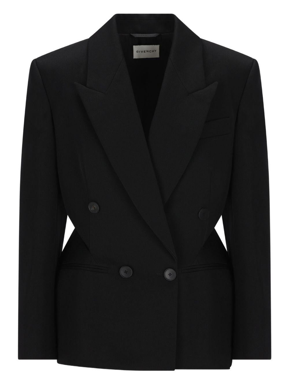 Double-breasted slashed jacket in wool BW30LZ15CT 001 GIVENCHY 