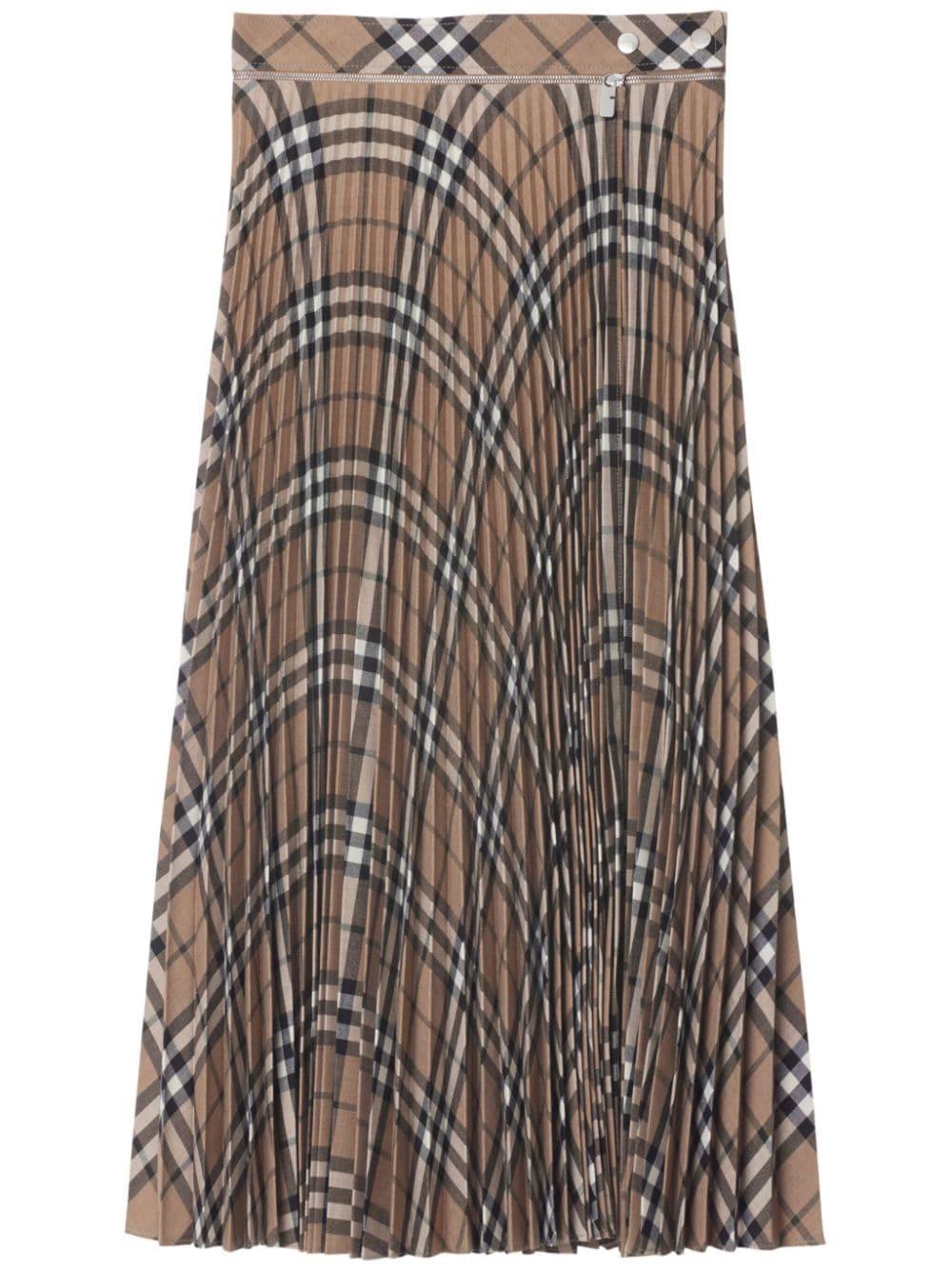 Pleated check skirt<BR/><BR/><BR/> 8093011 C1202 BURBERRY 