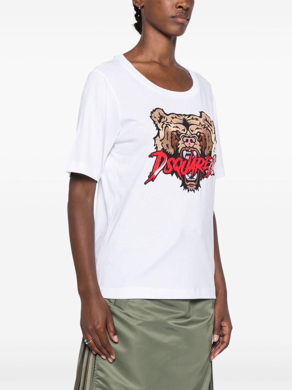 Tiger print T-shirt<BR/><BR/><BR/> S75GD0442 S24668100 DSQUARED2 
