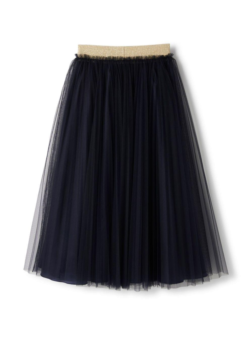 Glitter-waistband tulle skirt<BR/><BR/><BR/><BR/> A24GN228H0018 497 IL GUFO 