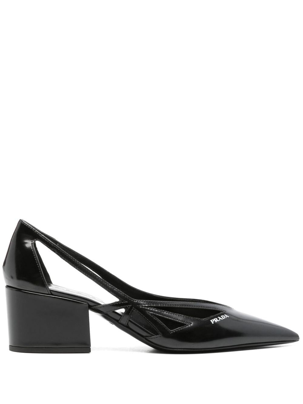 55mm debossed-logo pumps<BR/><BR/><BR/> 1I741N 055F0002 PRADA 