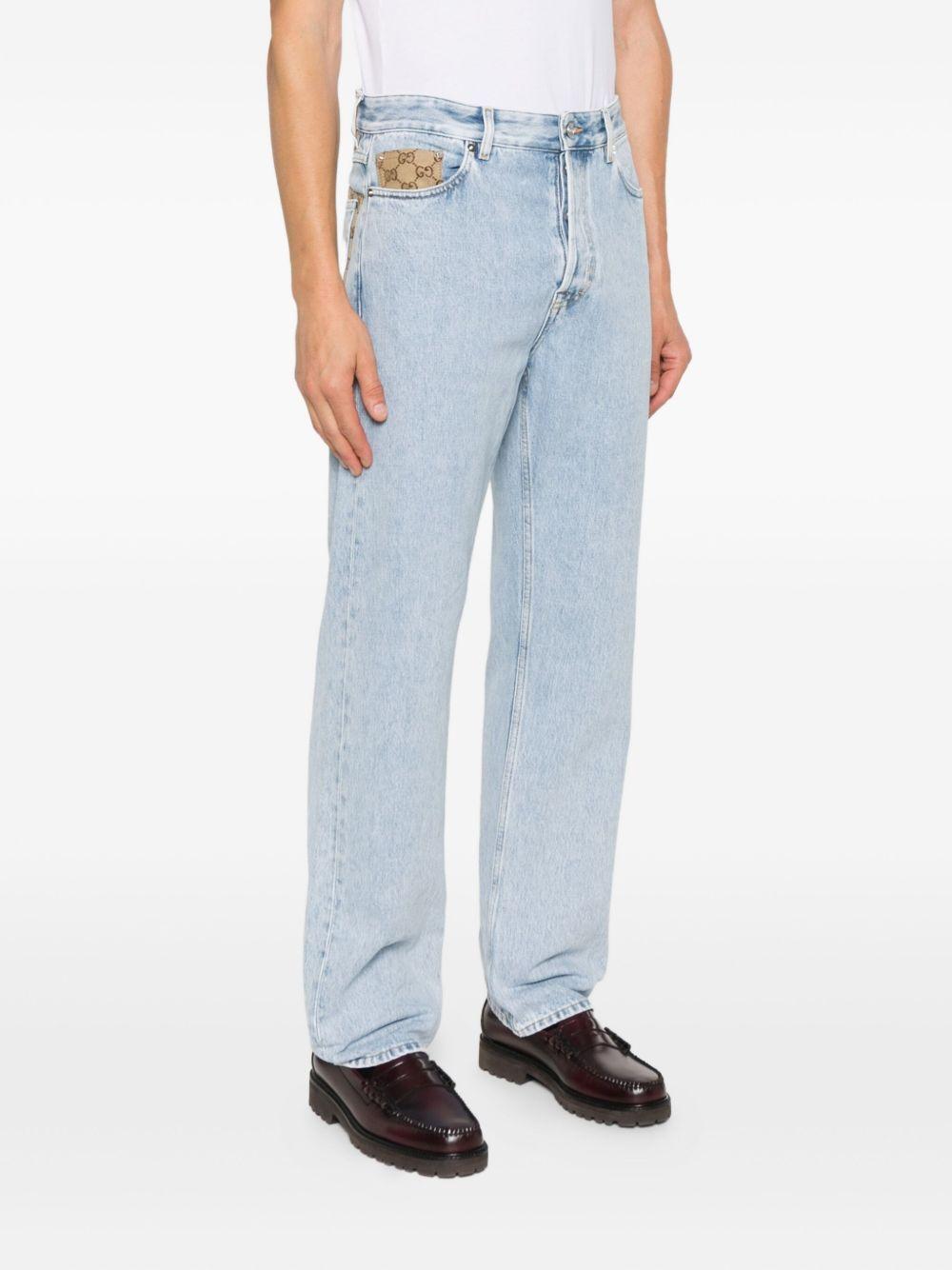 Washed denim pant with GG insert 835219 XDDCY4452 GUCCI 