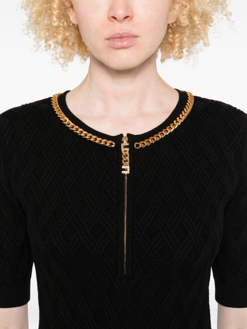 Mini dress in knit fabric with diamonds and jewel details AM20B56E2 110 ELISABETTA FRANCHI 