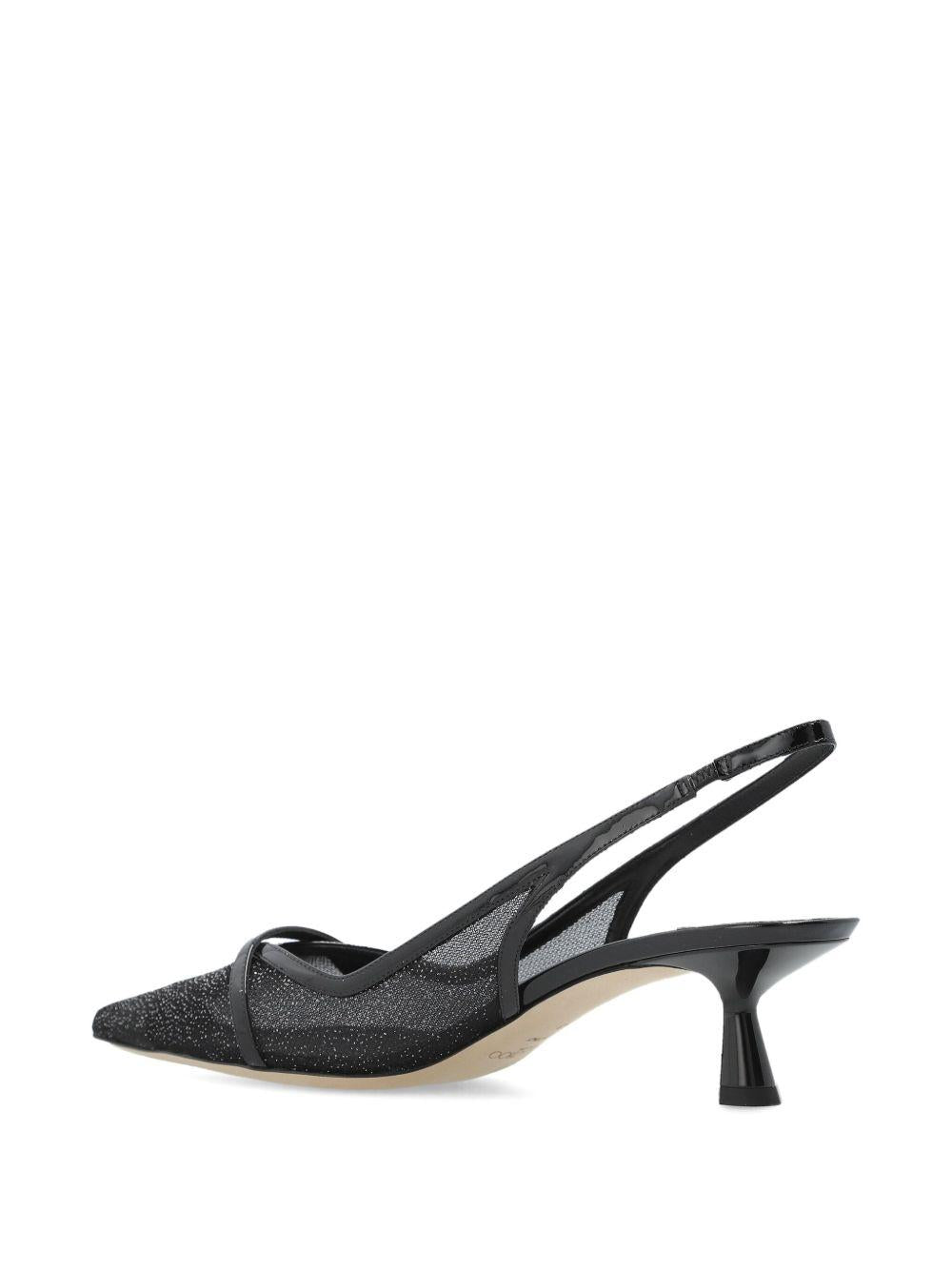 Patent Leather and Mesh Slingbacks AMITA45JVV BLACK/BLACK JIMMY CHOO 