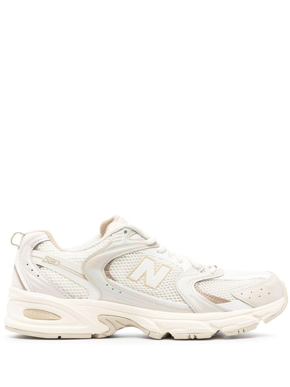 530 logo-patch low-top sneakers<BR/><BR/><BR/> MR530AA BONE NEW BALANCE 