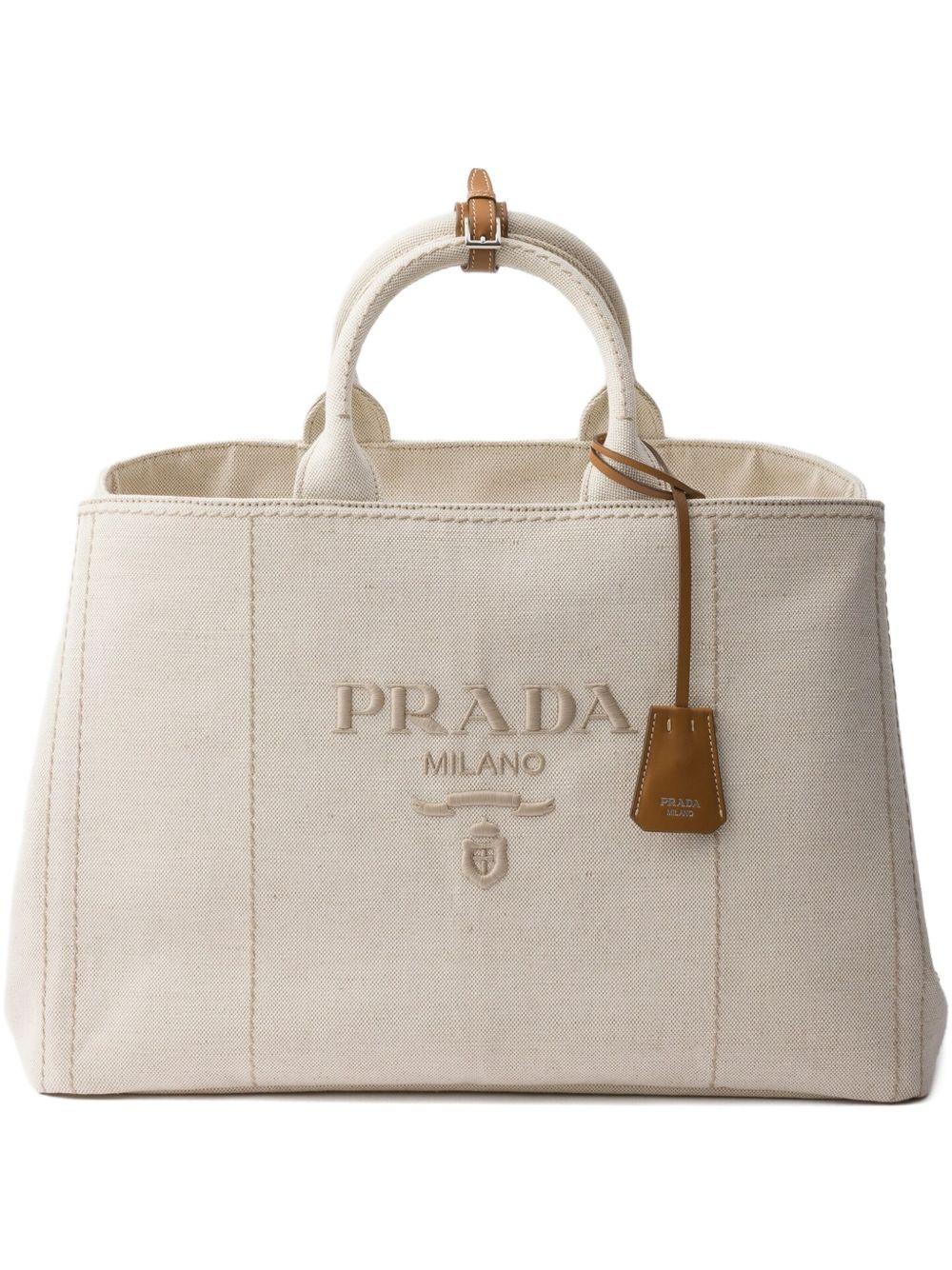 Prada Jardinière extra large linen blend tote bag 2VG1312CX9 V-OOOF0018 PRADA 