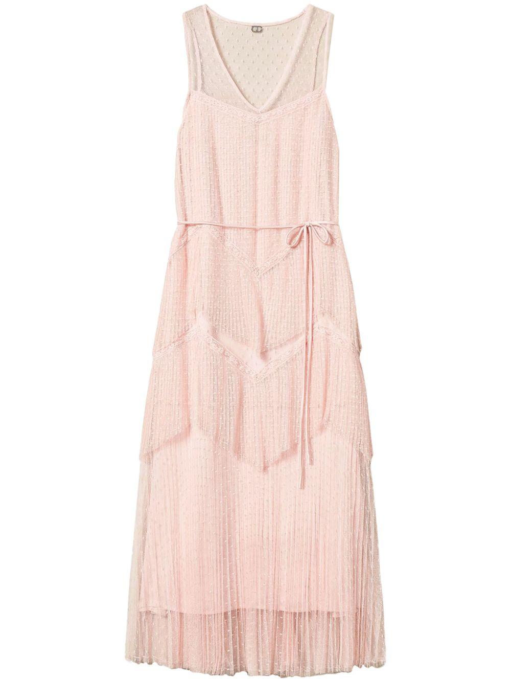 Long tulle dress with pleated flounces 251TP2511 00178 TWINSET 