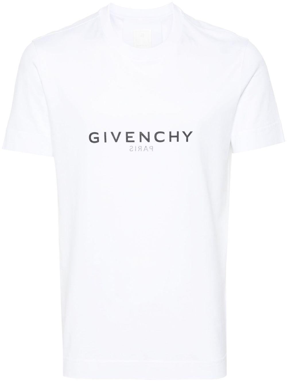 Logo-print cotton T-shirt<BR/><BR/><BR/> BM71653Y6B. 100 GIVENCHY 