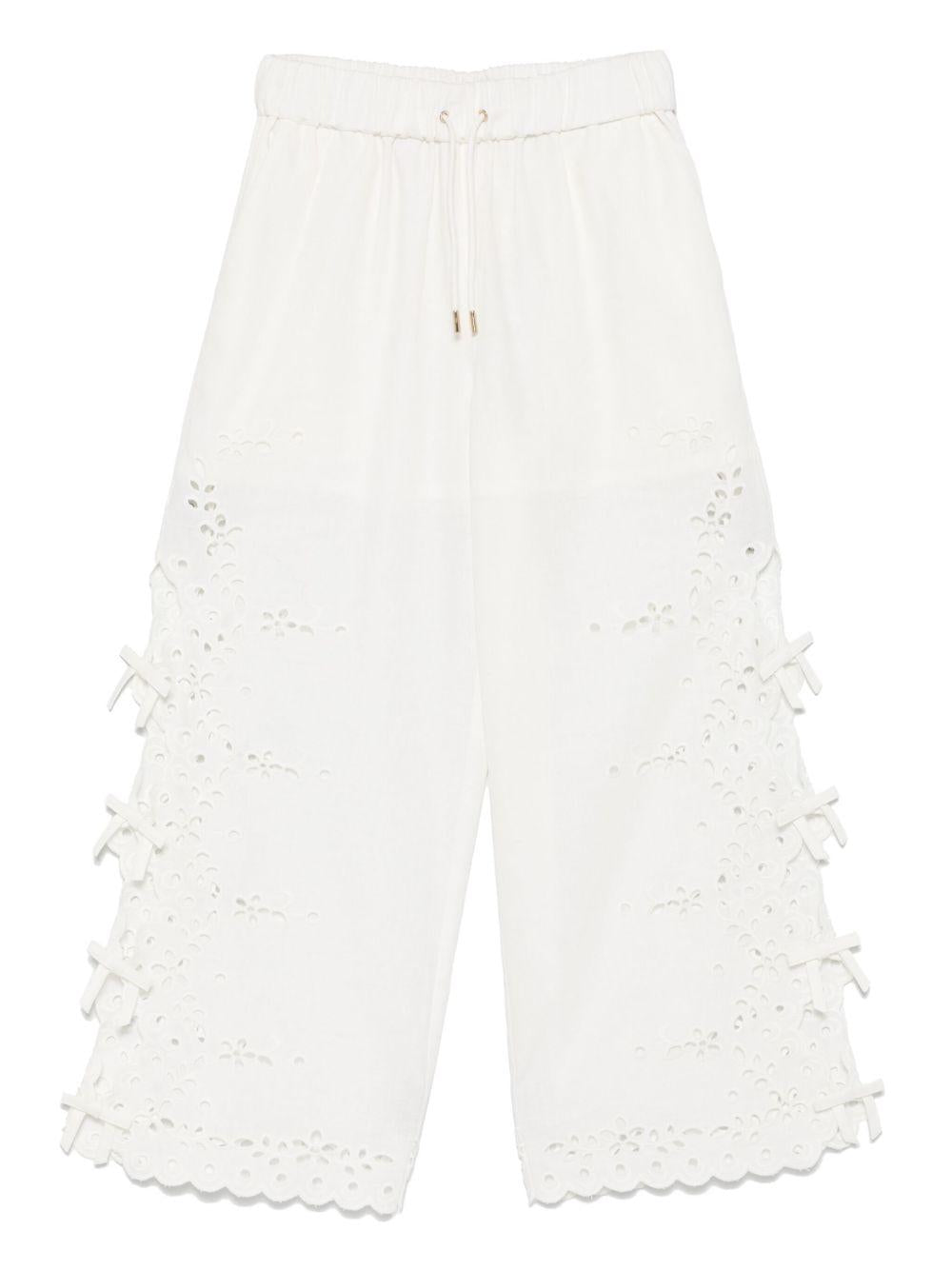 Embroidered trousers<BR/><BR/> 128PA CREAM SELF-PORTRAIT 