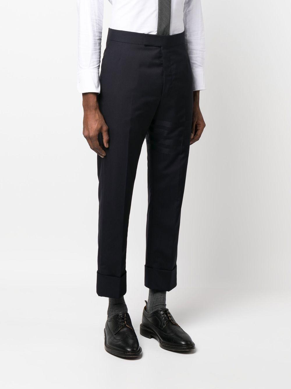 Navy blue wool 4-Bar tailored trousers MTC001A 06146420 THOM BROWNE 