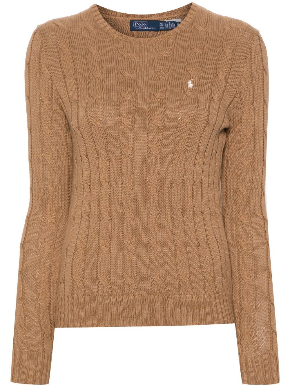 Polo-Pony-motif cotton jumper<BR/><BR/> 211943903002 COLLECTION CAMEL MELANGE POLO RALPH LAUREN 