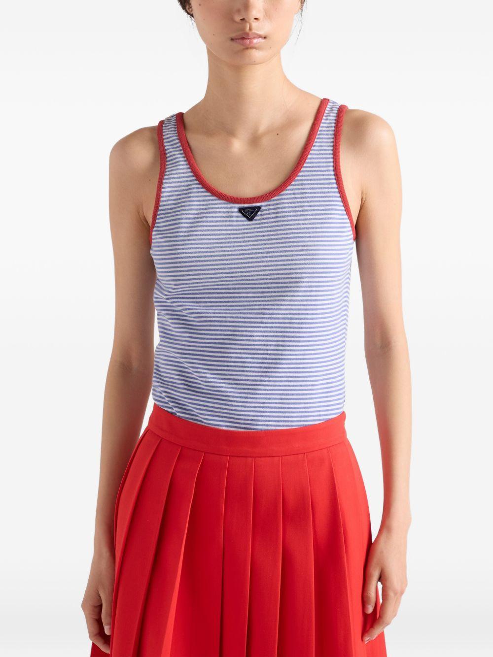 Striped cotton jersey tank top 39659186H S-OOOF0X36 PRADA 