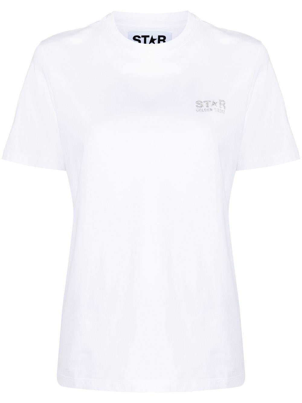 Star-print short-sleeved T-shirt<BR/><BR/><BR/> GWP01220 P00088080185 GOLDEN GOOSE 