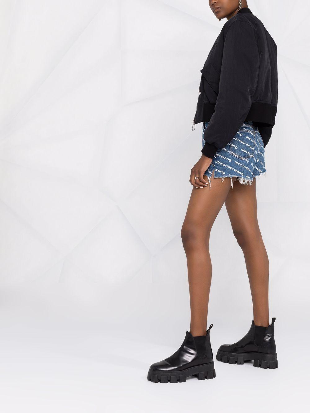 Logo-print denim shorts 4DC1214897 460 ALEXANDER WANG 