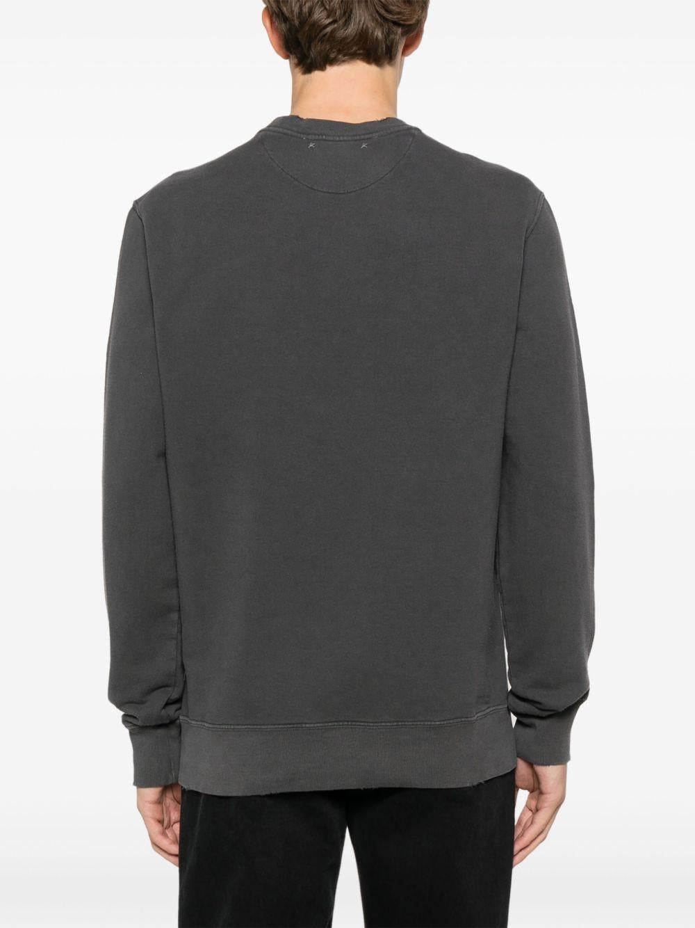 SWEATSHIRT DISTRESSED COTTON JERSEY WITH LOGO GMP01223 P00064260318 GOLDEN GOOSE 
