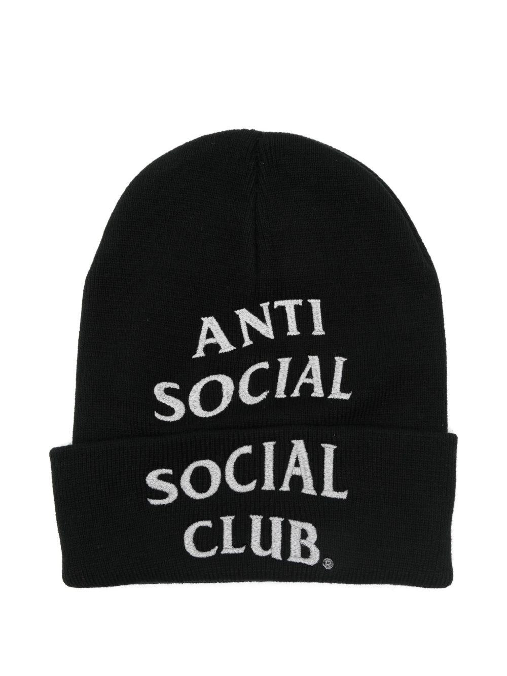 logo-embroidered beanie ASSC120032 BLACK ANTI SOCIAL SOCIAL CLUB 