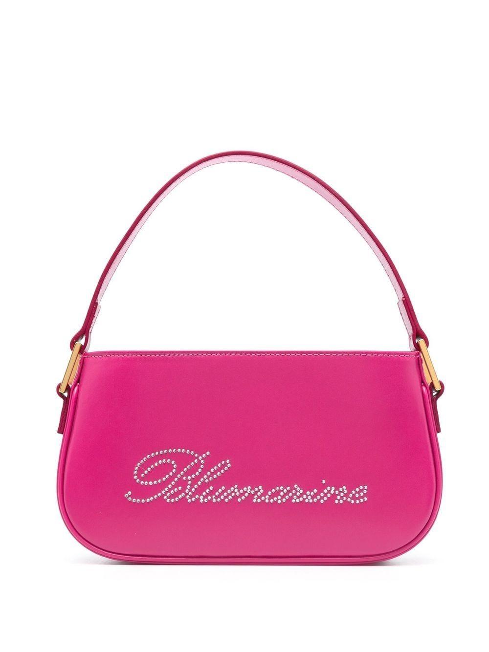 rhinestone-logo leather shoulder bag 2W124S N0714 BLUMARINE 