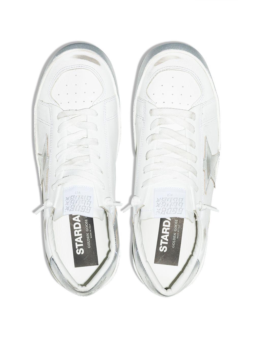 Stardan sneakers with silver metallic leather star and heel tab GWF00128 F00218780185 GOLDEN GOOSE 