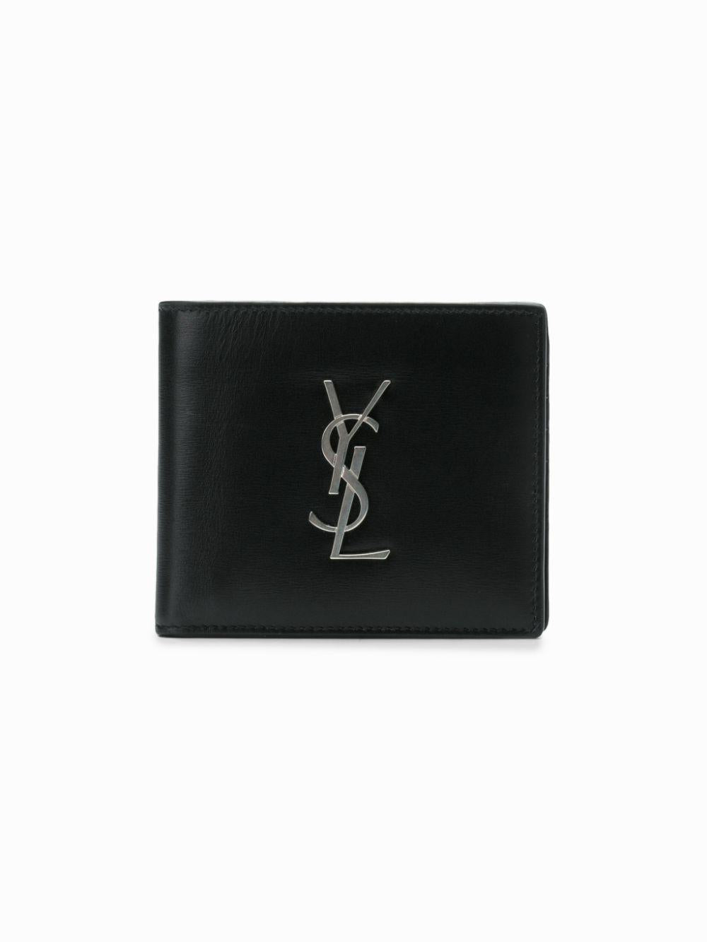Portafoglio Est/West Monogram in pelle nera 4532760SX0E 1000 SAINT LAURENT 
