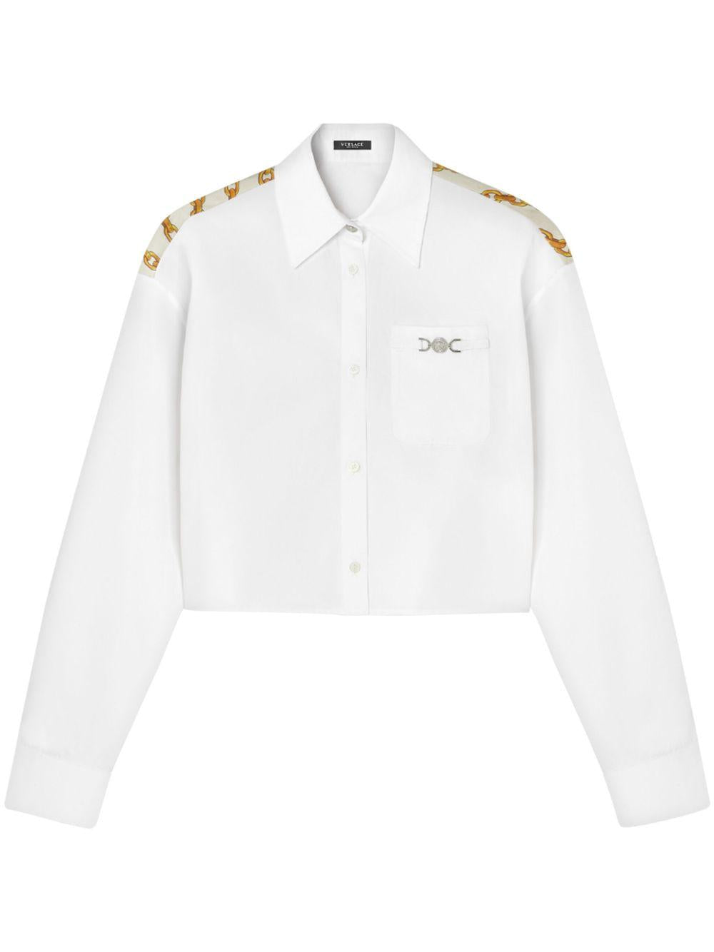 Medusa Chain cropped shirt<BR/><BR/><BR/> 1013765 1A138781W000 VERSACE 